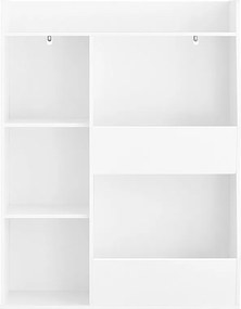 SoBuy regał dziecięcy Montessori półka na zabawki 5 otwartych przegród stojący biały 80x34x104 cm