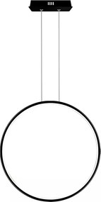 Pojedyncza lampa wisząca Ledowe Okręgi No.1 X In 60 cm 32W czarna