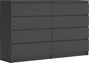 Komoda z 8 szufladami, antracyt, 138 x 101 x 39 cm