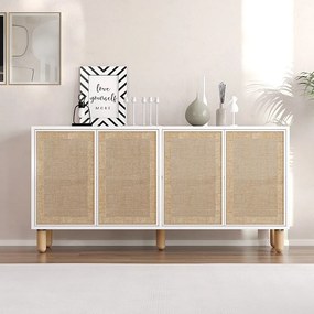 Komoda – 150 cm x 73 cm x 36 cm – Biała – Płyta wiórowa