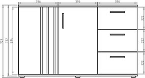 Komoda TECTONIC 119,8 cm do Salonu Sypialni Biały