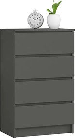 Komoda AKORD K60 Grafit Szary 60 cm 4 szuflady kolor Grafit Szary mat 60x40x99 cm