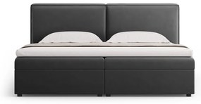 Ciemnoszare łóżko boxspring ze schowkiem 160x200 cm Arendal – Cosmopolitan Design
