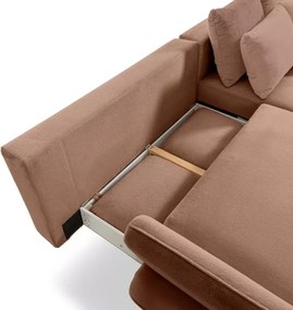 Narożnik MONTE Lewostronny z funkcją spania, pojemnikiem i poduszkami, Sorriso 05 Brązowy WERSAL