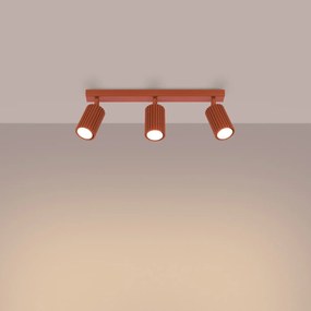 Listwa oświetleniowa 3-punktowa KARBON 3L ochra czerwona ryflowana SOLLUX  LIGHTING