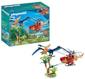 Playmobil - Dziecięcy zestaw do budowania helikoptera z Pterodactylem 39 szt.