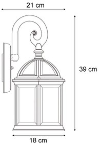 Zewnetrzna klasyczny Kinkiet / Lampa scienna zewnętrzny antyczna zieleń IP44 - Glasgow klasyczny/Antyczny Oswietlenie zewnetrzne