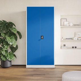 Szafa na dokumenty biurowa metalowa szaro-niebieska: JAN H, 900 x 1950 x 400 mm