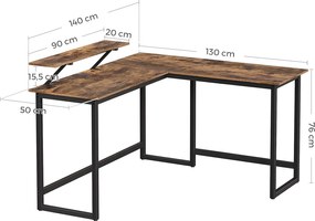 Narożne biurko Salto 56 z podstawką pod monitor