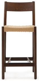Brązowy hoker z litego drewna dębowego (wysokość siedziska 65 cm) Yalia – Kave Home