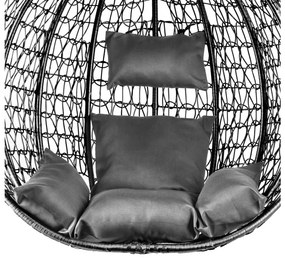 PROMOCJA Czarne krzesło wiszące KOKON bez stojaka II gatunek