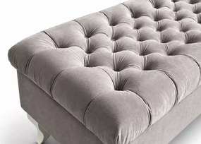 Elegancki podnóżek 90 cm głęboko pikowany w stylu glamour