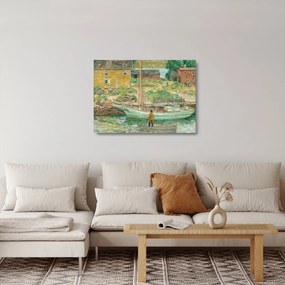 Obraz na szkle - Childe Hassam, Oyster Sloop, Cos Cob, reprodukcje (70x50 cm)