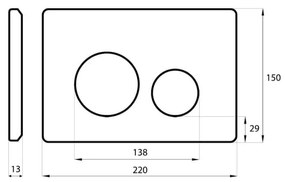 Przycisk spłukujący srebrny ENCO