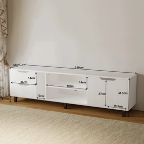 Szafka rtv pod TV skandynawska – biała, 140 cm
