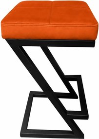 Hoker ZETA krzesło barowe Loft podstawa metalowa : Kolor Stelaża - Czarny , Kolor tkaniny - EKO-SKÓRA - 20D, Typ tkaniny - Eko-skóra