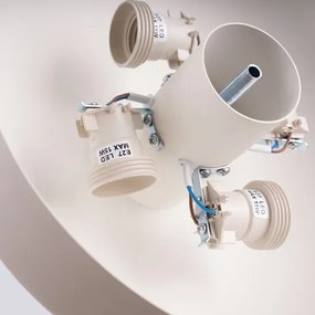 Beżowy plafon sufitowy z metalowym okrągłym kloszem H4-A06