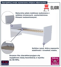 Białe klasyczne modułowe  łóżko bazowe E2-L14