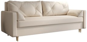 Kremowa tapicerowana welurem sofa rozkładana M8-K87