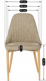 Krzesło Tapicerowane do Jadalni TORINO Beżowe Nowoczesne