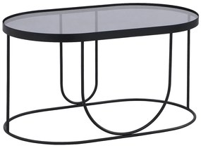 Stolik kawowy z metalu i szkła dymionego - Czarny i Przezroczysty - PRETORIA
