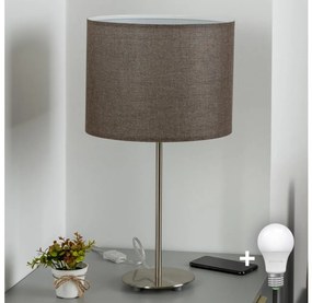 Eglo - Lampa stołowa LED TUNJA 1xE27/60W/230V 38,5 cm matowy chrom/brąz