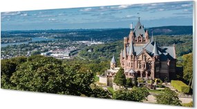 Szkło do Kuchni na Ścianę Panorama Miasta z Widokiem na Zamek