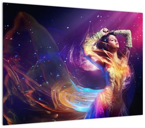 Obraz na szkle mistycznej kobiety (70x50 cm)