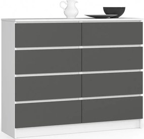 Komoda do salonu szara + biała T3-M58