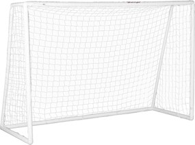 SPORTNOW Bramka do piłki nożnej, solidna siatka, rama z tworzywa sztucznego, kołki, 300L x 120B x 200H cm, Biały