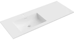 Mexen Otis umywalka wpuszczana w blat lewa 121 x 46,5 cm, biała mat - 25181201L