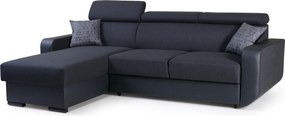 Masseno Narożnik PALAZZO z funkcją spania i pojemnikiem na pościel Narozniki L, Rozkładana sofa - Czarny, INARI 100+MADRYT 910