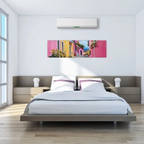 Obraz - Różowa uliczka (170x50 cm)