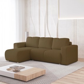 Masseno Narożnik RINOVA z funkcją spania i pojemnikiem na pościel Narozniki L, Rozkładana sofa - Miodowy, QUELLE 17