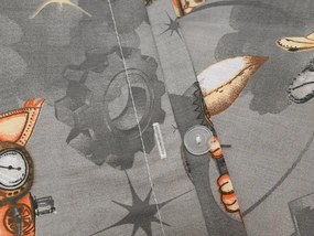 PrzytulneMieszkanie.pl PrzytulneMieszkanie.pl Dziecięca bawełniana pościel STEAM DREAMS szara Rozmiar pościeli: 70 x 90 cm | 140 x 200 cm