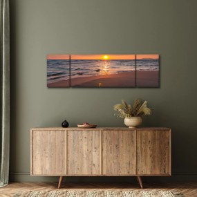Obraz serca na piasku (170x50 cm)
