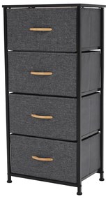 Komoda z szufladami z tkaniny PALMERA, czarny