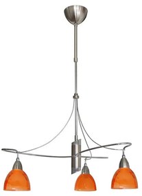 Lampa wisząca żyrandol CARRAT 3xE14/40W  matowy chrom/ pomarańczowy