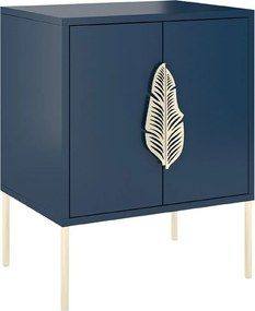 Granatowa szafka nocna Skandica MERLIN ze złotymi dodatkami
