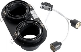 Okrągły podtynkowy reflektor czarny GU10 70 mm, regulowany, 2-punktowy - Installa