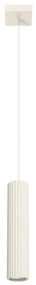 Lampa wisząca KARBON 1 beżowa ryflowana SOLLUX  LIGHTING