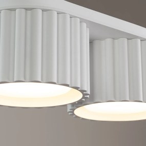 Plafon dwupunktowy AURA 2 biały GX53 ryflowany SOLLUX  LIGHTING
