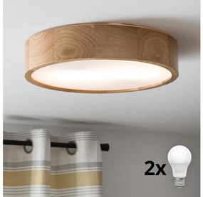 Brilagi - LED Plafon CARVALHO 2xE27/60W/230V dąb śr. 37,5 cm