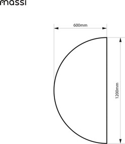 Lustro półokrągłe z podświetleniem MOON Half LED | Różne rozmiary | Różne kolory : Kolor tafli szkła - Grafit, Rozmiar - 120 x 60 cm