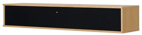 Czarno-naturalna szafka pod TV w dekorze dębu 133x22 cm Mistral – Hammel Furniture