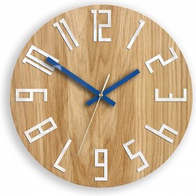 Zegar na ścianę nowoczesny drewniany z dużymi cyframi okrągły cichy loft