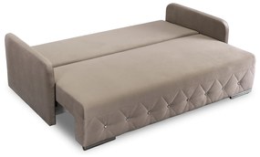 Sofa Rozkładana z Funkcją Spania VIVO Dwuosobowa Beżowa Glamour do Salonu