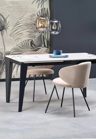 Krzesło do jadalni tapicerowane beżowy mat welur K587