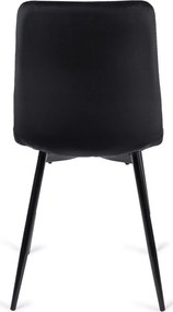 Zestaw Stół Rozkładany SAMER 138-178 cm Dąb/Czarny i 4 Krzesła Tapicerowane PERU Czarne Welurowe