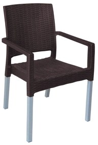 Sztaplowane krzesło ogrodowe Ratan Lux, wenge